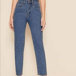 Mid Wash High Waist Jeans